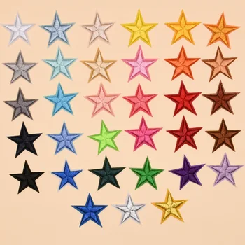  Päť-špicaté Hviezdy Výšivky Škvrny Nastaviť 3D Pentagram Handričkou Nálepky Väčšinu DIY Appliques pre Šitie Odevov domáci Textil, Železo Ons
