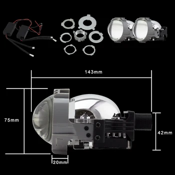  Nové ping Shuoke Mini Bi-LED Projektor Objektív LHD RHD H1 H4 H7 Svetlo 12V 6000K Retrofit Biled Bi LED Projektor 2 Ks