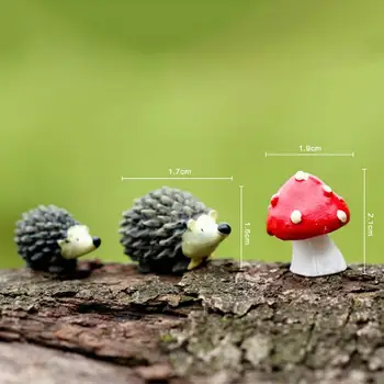  ZTOYL 3ks/set Umelé mini ježko s red dot húb miniatúry moss terárium živice remesiel Akčná Hračka Údaje