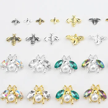  20pcs 31 Štýly Pozlátené Bee Drahokamu Crystal Nechtový Dizajn Zliatiny Šperky Kovový Klinec Umenie Rôznych Veľkostiach