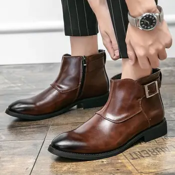  2021 Business Casual Módy Low-top Soft-soled British One-step Mužov Botas De Trabajo Hombre Zapatos De Seguridad Hombre YX175