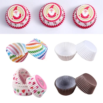  100ks Cupcake Papierové Poháre Muffin Povrch Fólie na Pečenie Muffin Box Pohár Prípade Strany Tray Cake Zdobenie Nástroje Narodeninovej Party Decor