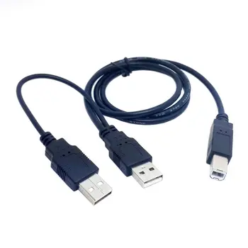  Dual USB 2.0 Mužov Štandard-B Samec Y Kábla 80 cm pre Tlačiarne & Skener & Externého Pevného Disku