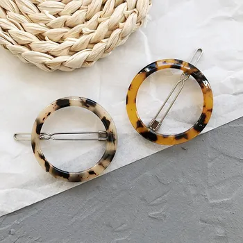  Jednoduchý štýl všestranný sponky do vlasov Vintage leopard amber geometrické luk rany klip strane videoklip kórejského vlasy príslušenstvo