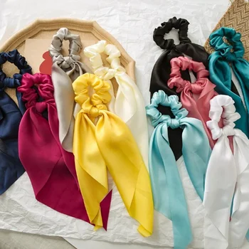  Multicolor Ženy pokrývku hlavy Dievčatá Vlasy Väzby Príslušenstvo DIY Luk Stuhy Elastické Vlasy Kapely Dlho Hlavu Šatku
