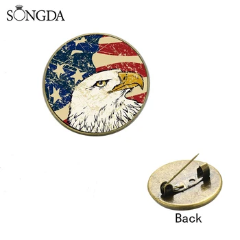  Vintage USA USA Vlajka Eagle Brošne Spojených Štátov Amerických Eagle Prihlásiť Odznak Mužov Dámske Tričko Denim Batoh Kolíky Suveníry