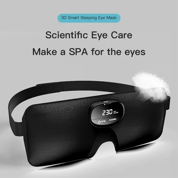  3D Inteligentné Pulzná Masáž Spánku Maska Hlbokého Spánku Pomoci Ľahké Prenosné Priedušná Oka Patch Tieňovanie Cestovné Zvyšok Relaxovať zaviazanými očami