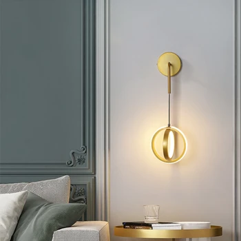  Moderné LED Svetlo Luxusný Zlatý Prsteň Spálňa Nočné Osvetlenie Nordic Obývacia Izba Jednoduché Kreatívne Uličkou Koridoru Sconce Dekor Lampa