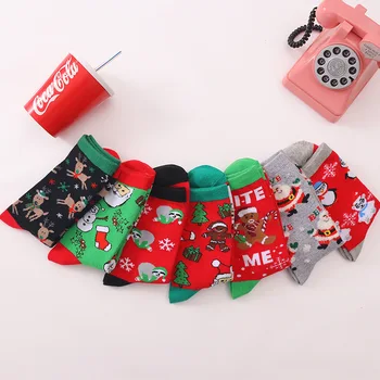  Vianočné Ponožky Ženy Zábavné Santa Claus Vianočný Stromček, Sneh Elk Bavlnené Ponožky Mužov Nový Rok Vianočné ozdoby Ponožky pre Dievčatá