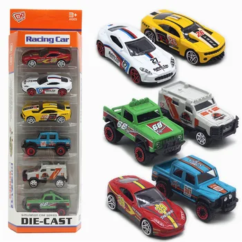  Hot-predaj zliatiny 6-dielna sada mini športové auto model,1:64 detí off-road vozidla, hračky,vzdelávacie hračka,doprava zdarma
