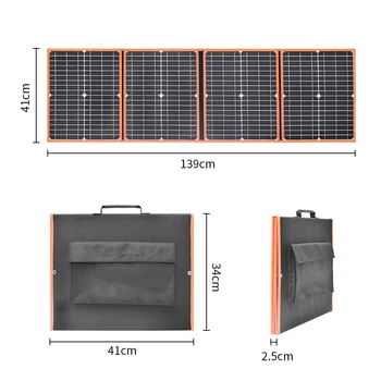  Skladací solárny Panel 80W 18V Prenosný Solárny Generátor Duálny Nabíjačka 5V USB pre Mobilný Telefón, Tablet elektráreň Vonkajšie RV