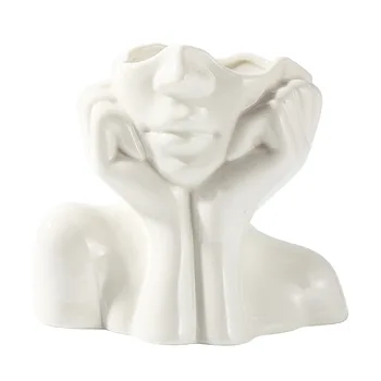  Biele Keramické Body Art Váza Zberateľskú Ozdobného Porcelánu Kvetinové Vázy Výplň Stola Kvetináč Moderných Domov Obývacia Izba Dekor