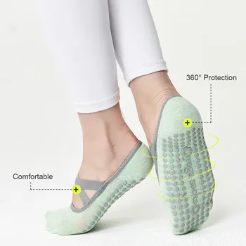  Vysoko Kvalitné Ženy Priedušná Pilates Ponožky Anti-slip Backless Jogy Ponožky, Papuče Dámy Balet Tanec Športové Bavlnené Ponožky
