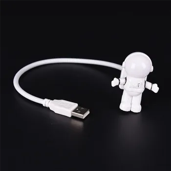  Nový USB Nastaviteľné LED Nočné Svetlo Tvorivé Flexibilné Spaceman Lampa Pre Počítač PC Veľkosť: 6typ*6typ*9 cm
