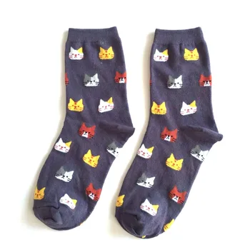  1Pair Nový Príchod Ženy Ponožky Cartoon Zvierat Cute Cat Členok Krátke Bežné Dievča Hrubé Teplé Bavlnené Ponožky pre Dámy Vianočné Darčeky