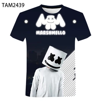  Marshmello módne 3D tlač T-Shirt Nové Tlač tričko bežné wild krátky rukáv 2021 nové pánske detí ulice top