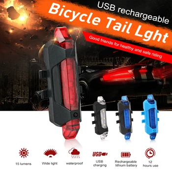  Svetlo na bicykel Vodotesné Zadné zadné Svetlo LED USB Nabíjateľné Horský Bicykel, jazda na Bicykli Svetlo Taillamp Bezpečnostné Výstražné Svetlo luz trasera