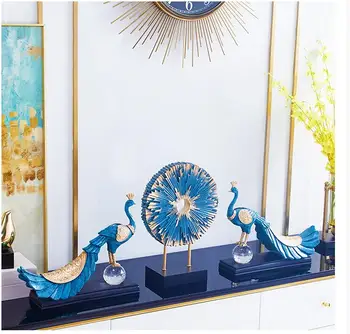  Európska Fengshui Živice Páva Vták Ornament Dekorácie Remesiel Domov Obývaciu Izbu Tabuľka Figúrky, Doplnky, Kancelárske Zvierat Socha