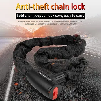  Chain Lock Bold Legovanej Ocele Anti-theft Opotrebovaniu Vykĺbené Zámok Core Chain Lock pre Bicykle Skútre Motocykle