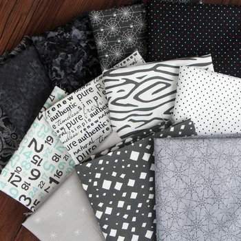  110x45cm Black Dovezené Bavlna Ručné Textílie, DIY Patchwork Textílie Odevy Doplnky do Vlasov Domov Handričkou
