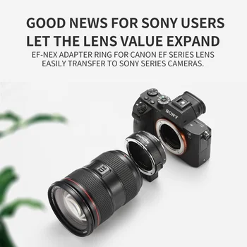  SOONPHO EF-NEX bajonet Adaptér pre Sony, Canon EF EF-S objektív E-mount NEX A7 A7R A7s NEX-7 NEX-6 5 Fotoaparátu, Full Frame