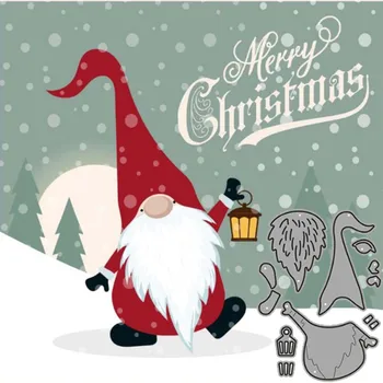  Vianočné Remeselné Rezanie Kovov Die Die Kusy Gnome Santa Claus Dekorácie Album Album Papier Karty Plavidlá, Razba Die Kusy