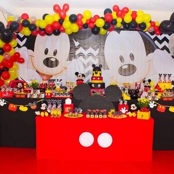  Mickey Mouse Anniversaire 1 Narodeniny Oslávil Chlapec Krst Supplie Jednorázový Riad Chlapec Dievča Narodeninovej Party Dodávky Dekorácie