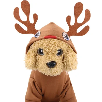  Zimné Psie Oblečenie Pre Mačky Vianočný Sob Kostým Zábavné Pet Elk Cosplay Caot Šteňa Fleece Oblečenie Teplá Mikina S Kapucňou Vianočné Oblečenie