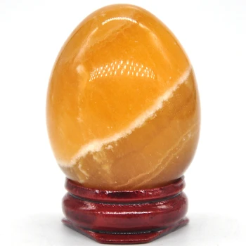  34x44mm Orange Gypnsum Selenite Satin Spar Vajcia v Tvare Kameňa, Liečenie, Prírodný Krištáľ Masáž Minerale Drahokam Zber