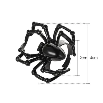  2021 Neo-gotickom Despotický Mužov Zvierat Krúžok Black Spider Krúžok Halloween Tvorivé Zliatiny Módne Šperky Prázdninový Darček Hot