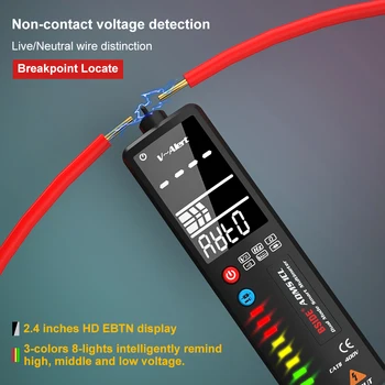  ADMS1 Digitálny Multimeter Voltmeter Napätie Detektora Tester bezkontaktné Live wire Indikátor NCV Kontinuity Meter 2.4