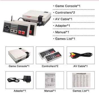  Mini TV Retro 8-bitové Hráč Konzolu HD Arkádovej Hry, Video, Vstavaný 620 Klasické Hry Stroj S Deväť Jamiek Rukoväť Pre Nintendo