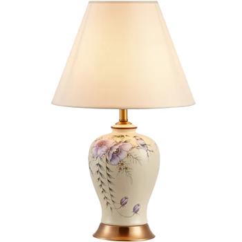  TUDA 2021 Americký Keramická stolná Lampa pre Spálne, Nočné Lampy, Obývacia Izba Moderne Krajiny Domácnosť Textílie Kvet, Vták Lampy