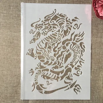  A4 29 cm Dragon Magic DIY Vrstvenie Blany Nástenné Maľby Zápisník Sfarbenie Razba Album Dekoratívne Šablóny