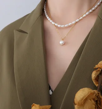  Nádherné Multi Layer Ženy Náhrdelníky Pearl Clavicle Reťazca Zlatý Náhrdelník Sada Glamour Fashion Svadobné Party Šperky