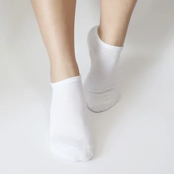  12PCS/6 Párov Farbou Žien Ponožky Priedušná Bežné Loď Sox Pohodlné Bavlnené Ponožky Pack White Black Chaussette