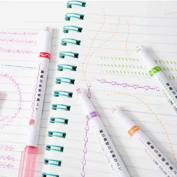  Rýchle sušenie farba krivky zvýrazňovač roztomilý vzor strane účtu zvýrazňovač tvorivé marker pero na kreslenie strane pero študent dodávky