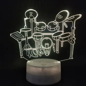  3D Lampa Moderného Súčasnosti Nástroj Na Bicie Farba Mení Atmosféra pre Dieťa Obývacia Izba Dekorácie USB Led Nočné Svetlo Lampy