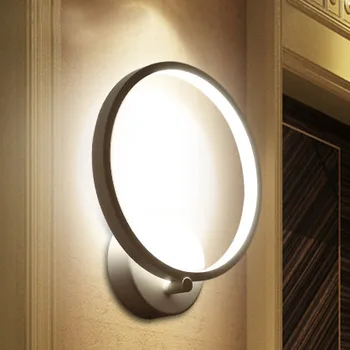  Moderné LED Nástenné Svietidlo Pre Spálne Prsteň Kruhu Jednoduché Nástenné svietidlo Okrúhle LED Sconce Svetlo Akryl Posteli Nástenné Lampy, Svietidlá
