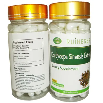  3Bottles Dong Chong Xia Cao Cordyceps Sinensis Extrakt 30% Polysacharidy Kapsúl 500 mg x270pcs
