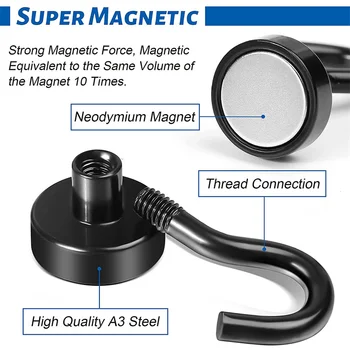  10Pcs Silné Magnetické Háčiky Ťažkých Magnet Držiak na Stene Visí Vešiak Magnetické Základne Domov Skladovanie Organizácia pre Kuchyňa