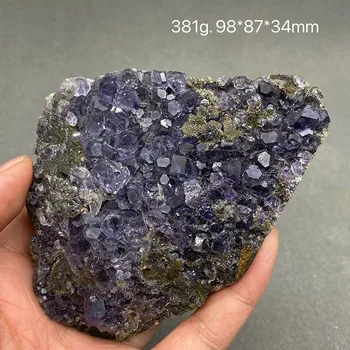  Prírodné modrá Fialová fluorite klastra minerálnych vzoriek Gem úrovni Kamene a kryštály