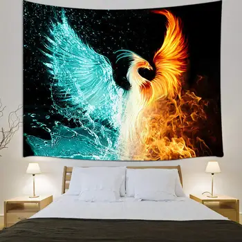  Voda, Oheň a Ľad Rising Phoenix Zvierat Anime Home Premium Umenie Stenu Prikrývky Dekor