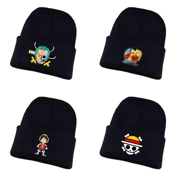  V zime teplý klobúk anime Jeden Kus Klobúk Trafalgar D Vodný Zákon Pletené Čiapky Zime Teplé Čiapky Muži Ženy Chlapci Dievčatá Elastické Black hat
