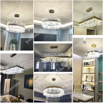  Moderné Crystal Strop Lustre Dekor Na Domácej Kuchyne, Obývacia Jedáleň, Spálne Dekorácie Luxusné Chrome Vnútorné Svetlo Lampy