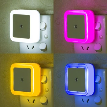  LED Nočné Svetlo Indukčné snímače Kontrolu Námestí Nočné Osvetlenie EÚ Plug Nočného Lampa Deti Deti Obývacia Izba, Spálňa Osvetlenie