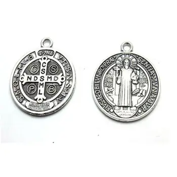  Kúzlo Benedikt Medaila Kríž Cristo Redentor Katolicizmus 27x16mm Vintage Hliníkový Prívesok Na Náramok, Náhrdelník Náušnice Šperky