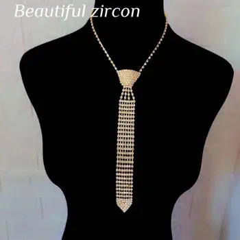  Luxusné dámske crystal náhrdelník módne šaty s kravata Náhrdelník Svadobné Svadobné šperky Vianočný darček príslušenstvo