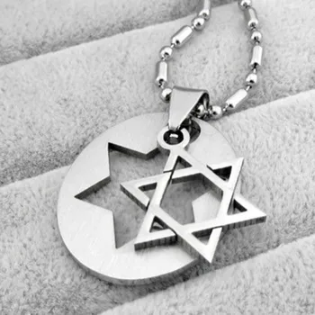  Z Nehrdzavejúcej Ocele Štýle Star (Magen) David - Izrael Židovský Rock Hexagram Prívesok Náhrdelníky Pre Mužov Cool Šperky