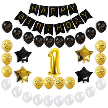  ZLJQ 37Pcs/Set 18. Happy Birthday Party Balóny Dodávky 18 Rok Fólie Loptu 12